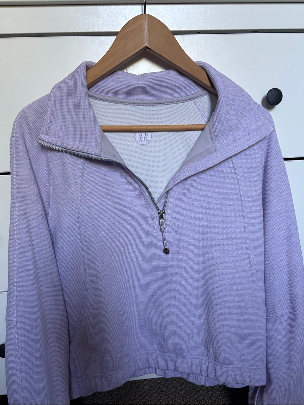 lululemon waffle knit Scuba Cropped 1/2 Zip Funnel Neck